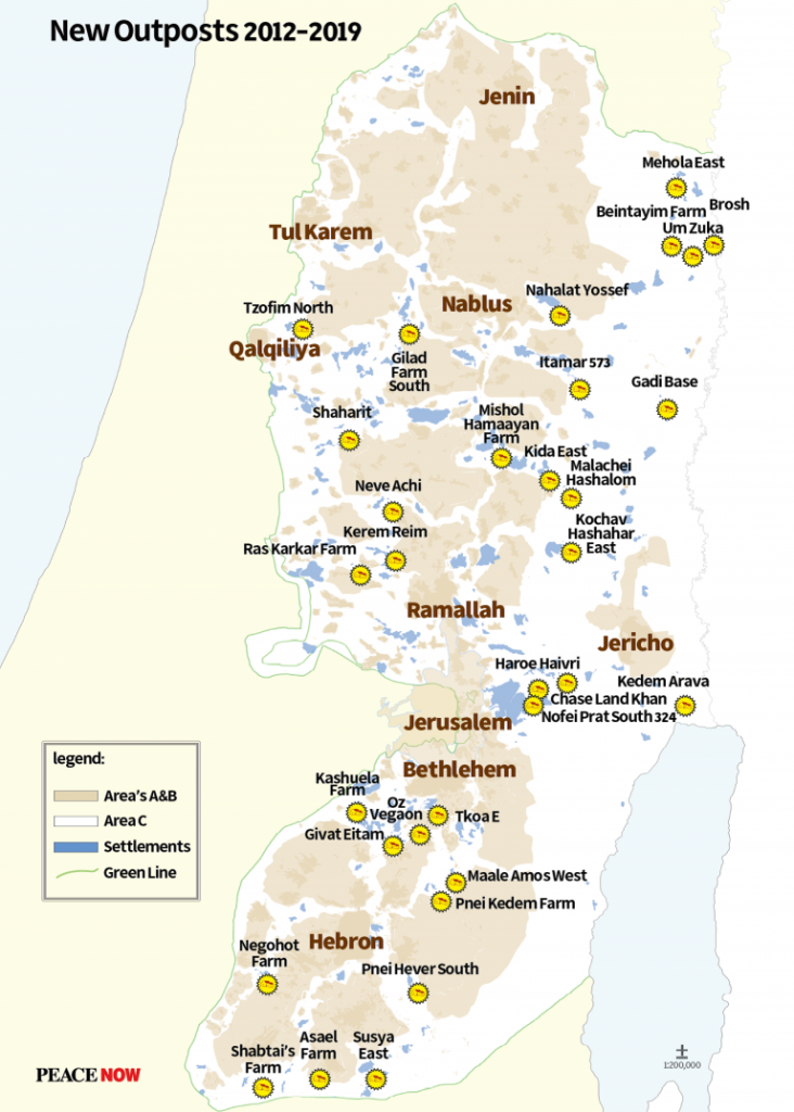 Neue Außenposten 2012 - 2019; © PeaceNow