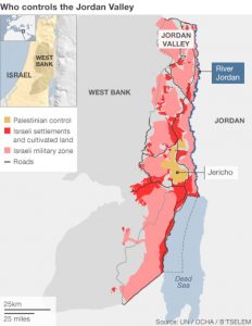 Kontrolle über das Jordantal; Quelle: https://www.bbc.com/news/world-middle-east-24802623