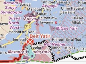 Um al Arais liegt oberhalb von Khirbet at Tawamin; Karte UNOCHA