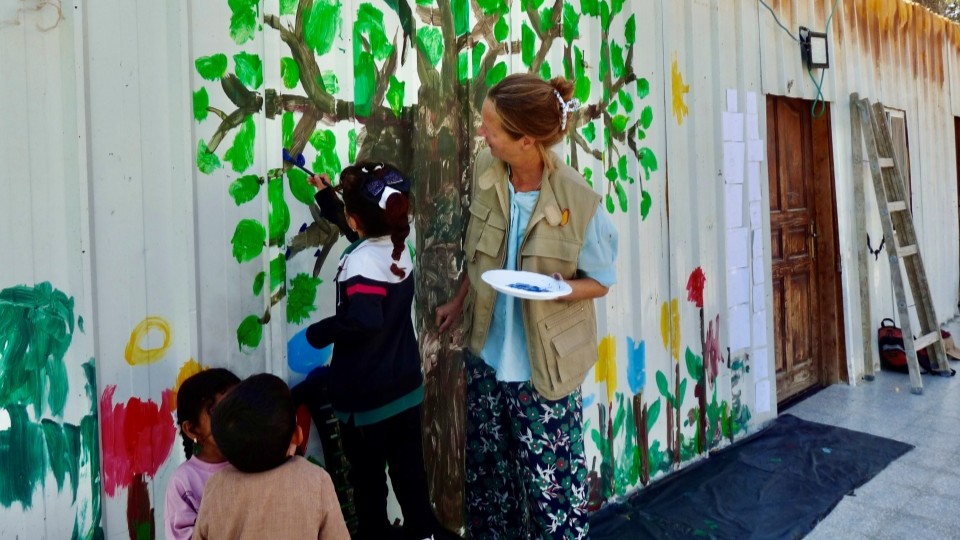 Kunstprojekt mit Kindern in Jabal al Baba; Foto WCC-EAPPI/Monique